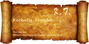 Korbely Tivadar névjegykártya
