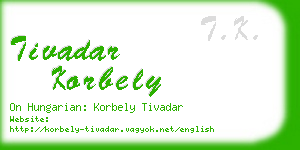 tivadar korbely business card